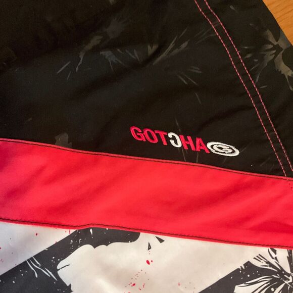 NEW Gotcha Mens‎ Boardshorts Swim Trunk Patterned Drawstring Knee Length Size 38 - Picture 2 of 5